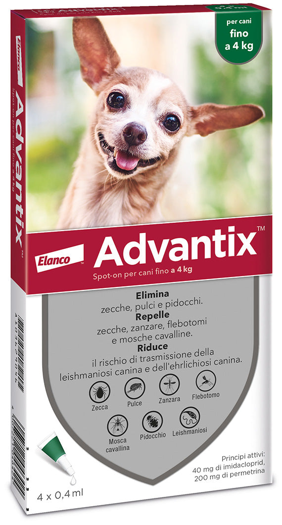 ADVANTIX fino 4kg - 4 fiale