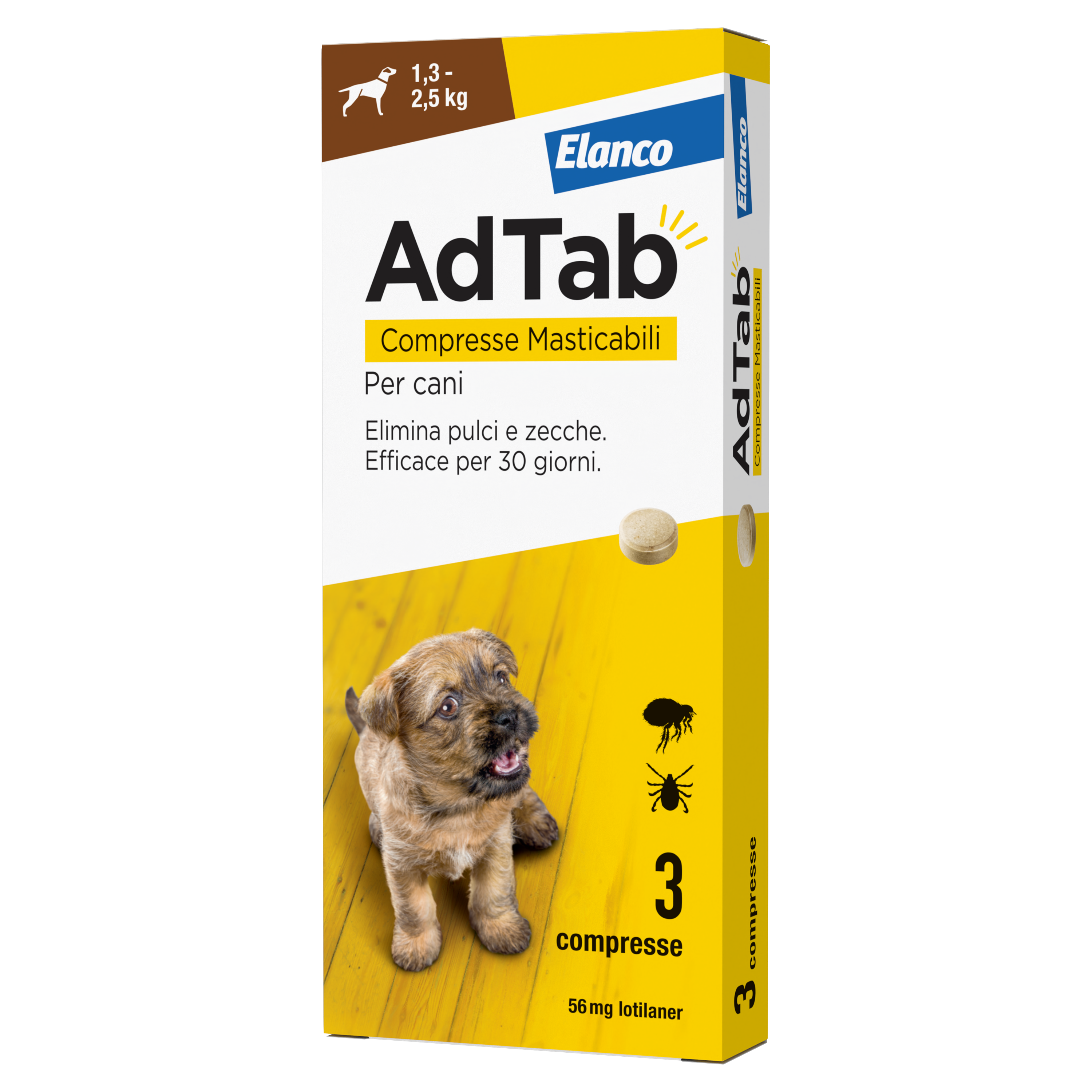 AdTab Compresse Masticabili per cani 1,3 - 2,5 kg- 56mg