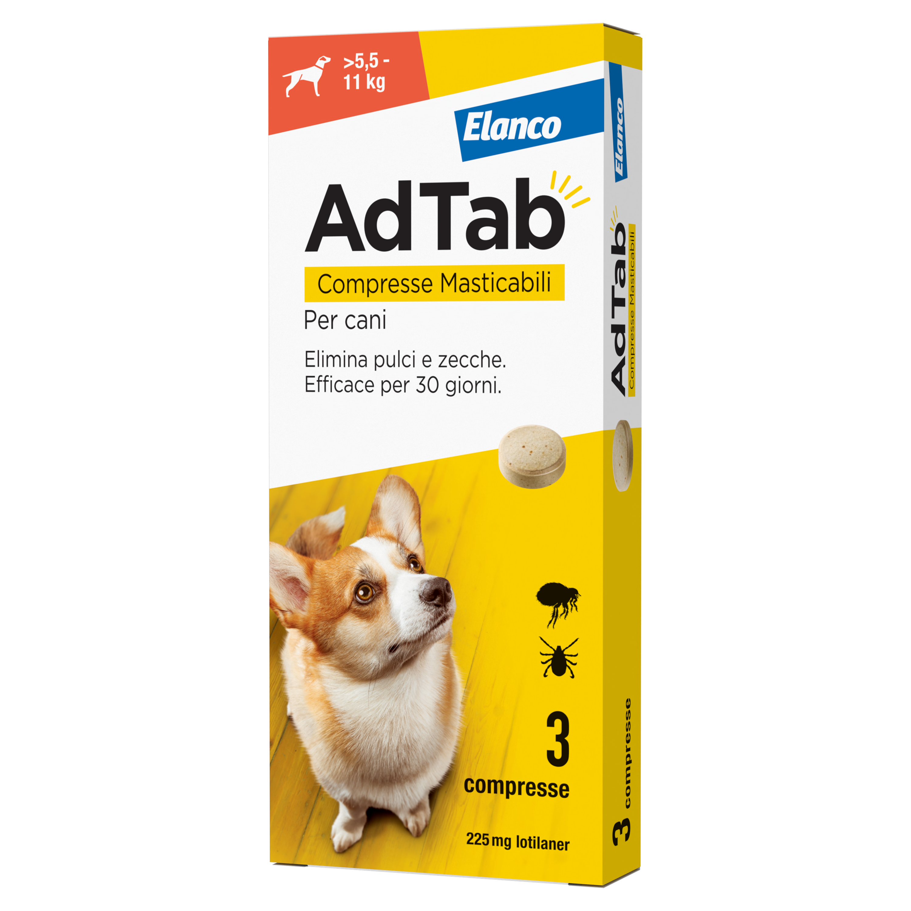 AdTab Compresse Masticabili per cani >5,5 - 11 kg- 225mg